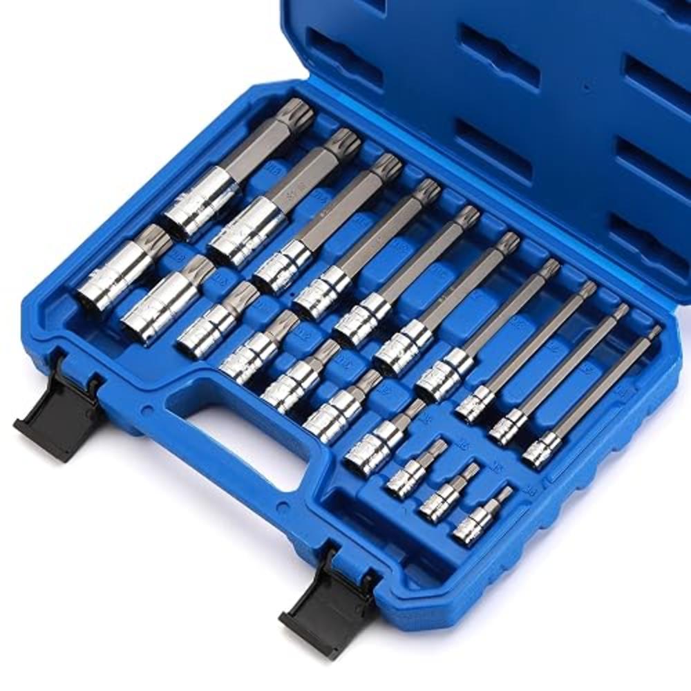Neilsen 6pc Spline Bit Socket Set – 1/2” Drive – Metric M14 To M18 – 45mm & 75mm Long Sockets – CT3353