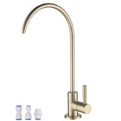 HogarDeco Drinking Water Faucet, Kitchen Beverage Faucet in 304 Stainless Steel, Non-Air-Gap Pure Water Filter Faucet for Sink, 