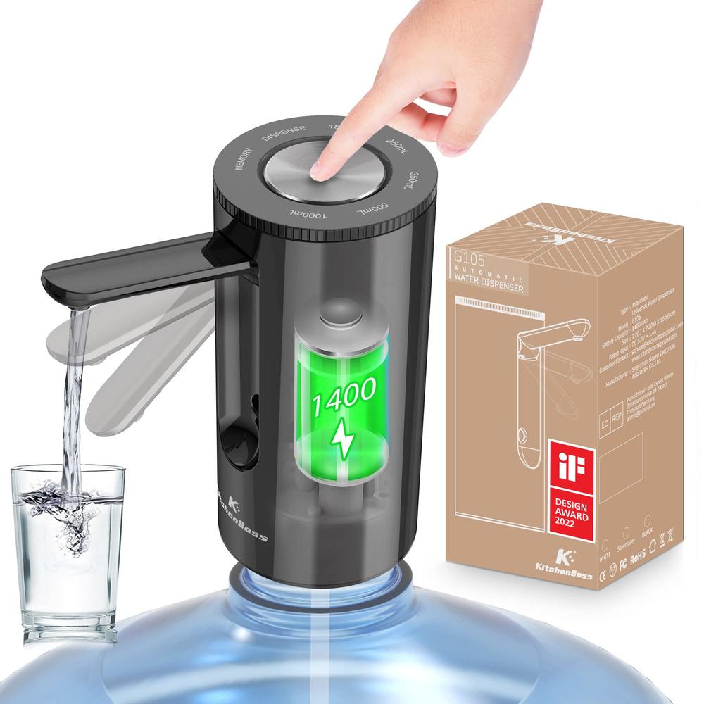 KitchenBoss Universal Water-Bottle Pump Dispenser 5-Gallon: KitchenBoss Foldable Automatic Water Bottle Pump, Portable Electric Drinking Wat