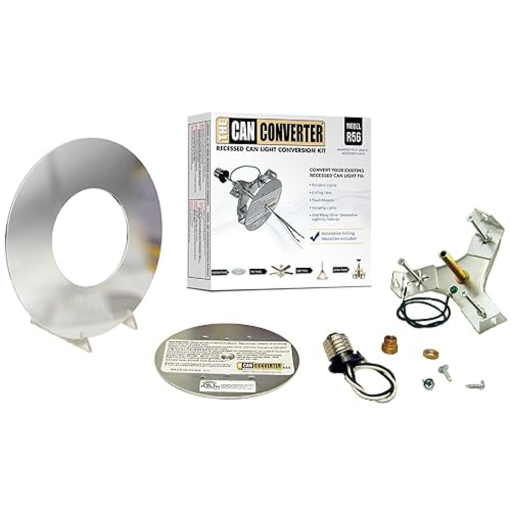 The Can Converter R56 Flat Recessed Can Light Conversion Kit, Steel, Decorative Medallion, Works for 5"&6" Recessed Cans 50Lb Li