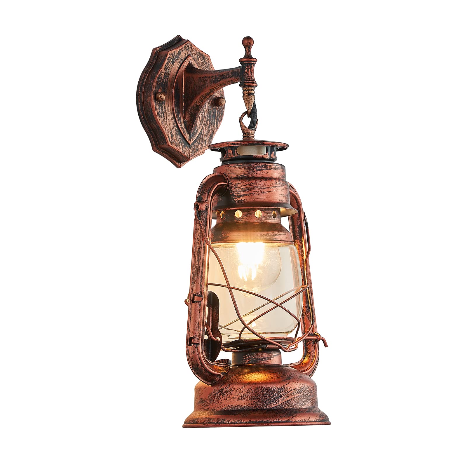 Yue Jia Rustic Lantern Wall Mounted Light Industrial Vintage Style Wall Sconce G, image size:1600x1600