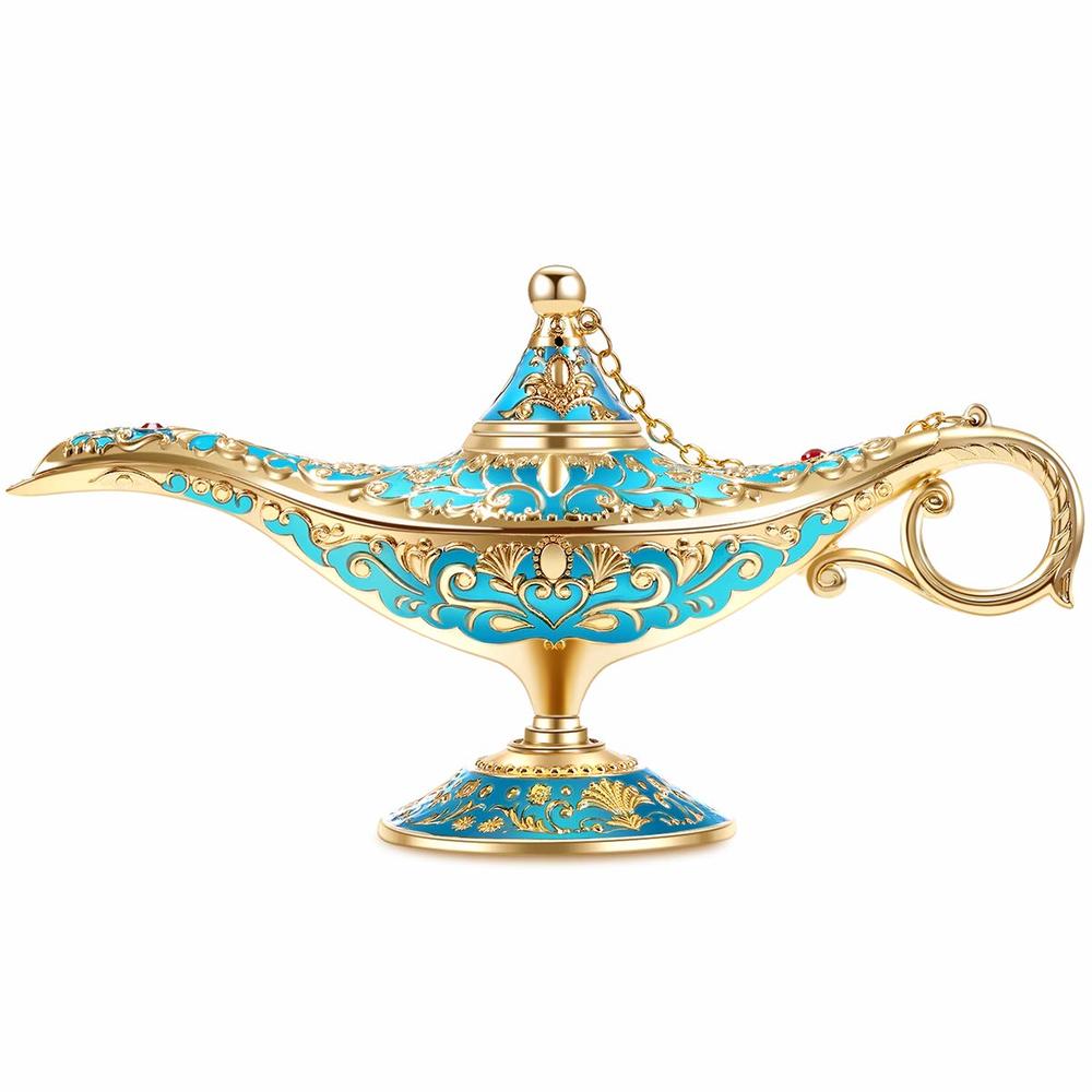 Gusnilo Vintage Aladdin Magic Lamp Genie Collector's Edition /Wedding Table Decoration,Collectable Rare Classic Arabian Props Al