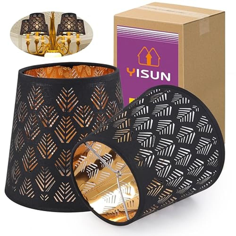 YISUN Lamp Shades Set of 6, Chandelier Small Lamp Shade, Bell, Clip On Little Droplight Wall Lamp Candle Chandelier Lamp Shade (