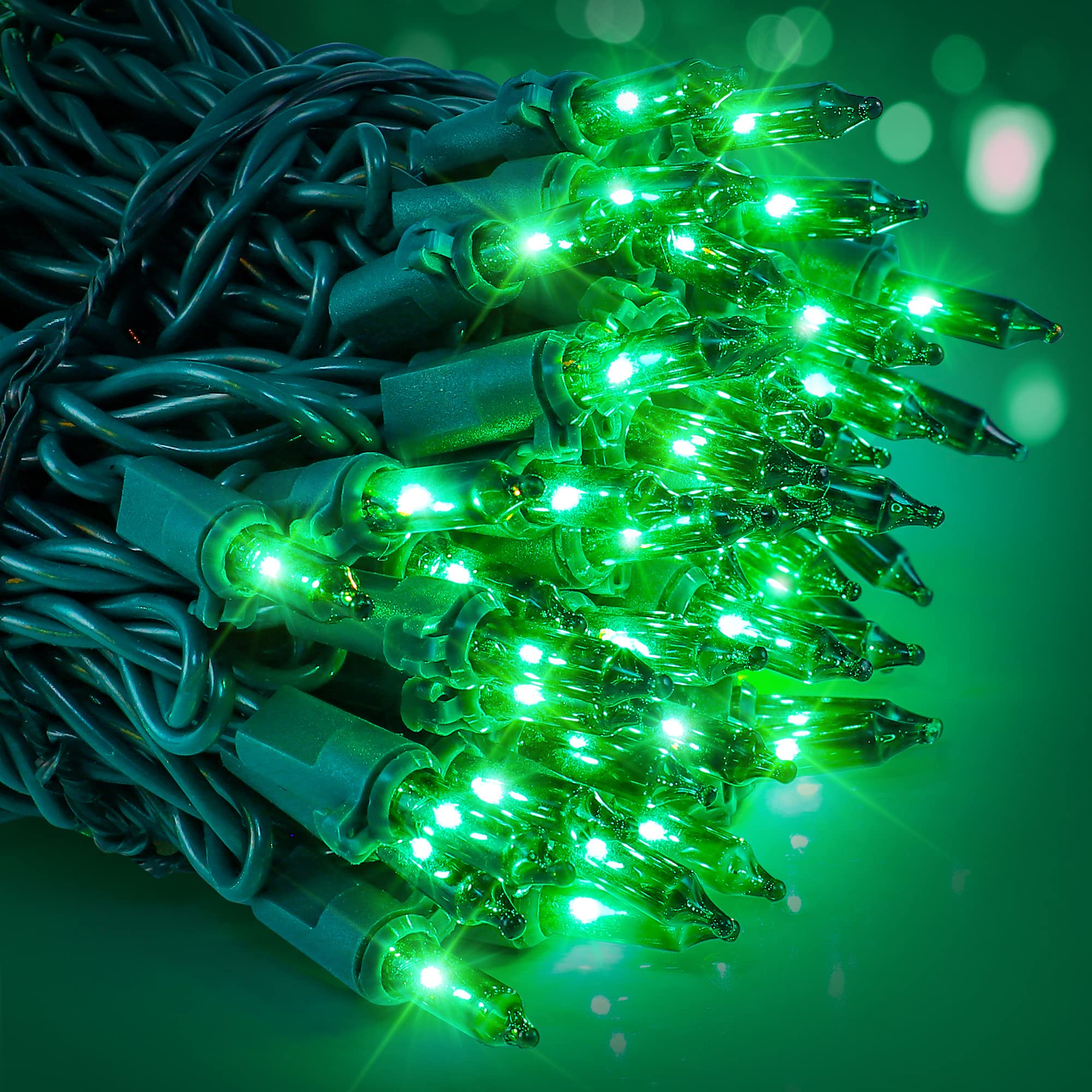 woohaha Christmas String Lights, 120V UL Certified 2PACK 50 Count Incandescent Clear Mini Green Wire Fairy Light, Xmas Tree Ligh