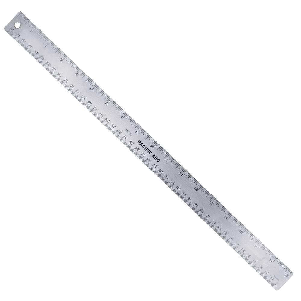 Pacific Arc Stainless Steel 18 Inch Metal Ruler Non-Slip Rubber Back ...