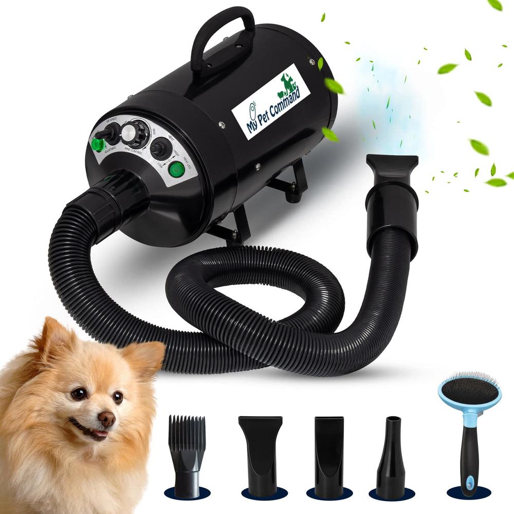 My Pet Command Dog Dryer Blower, Ultra Quiet, Professional High Velocity Blower Adjustable Hot and Cold Airflow, for Drying Desh