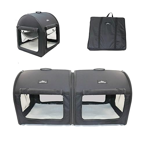 Pet Limousine Soft Dog Cat Crate The Portable 2-in-1 Double Travel Kennel Tube Carrier for All Pets Car Seat Ready