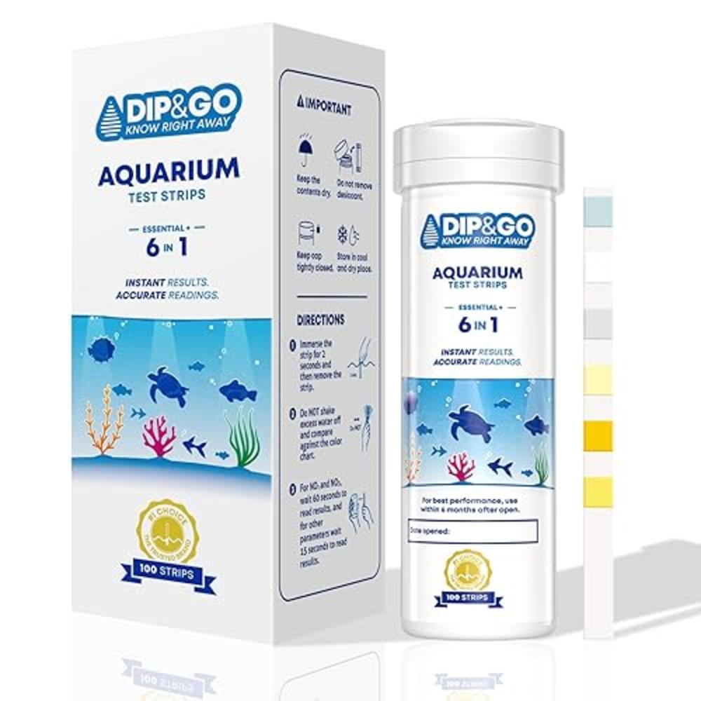 DIP & GO Aquarium Test Strips. Ammonia Test Kit for Aquarium. Range-Guided and Easy-to-Read, Color Corrected Results. Aquarium T