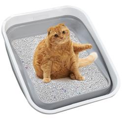 Maohegou Large Cat Litter Box for Kittens to Senior Cat, Elderly and Fat Cat,Elderly cat Mobility Issues,Foldable Travel Litter 
