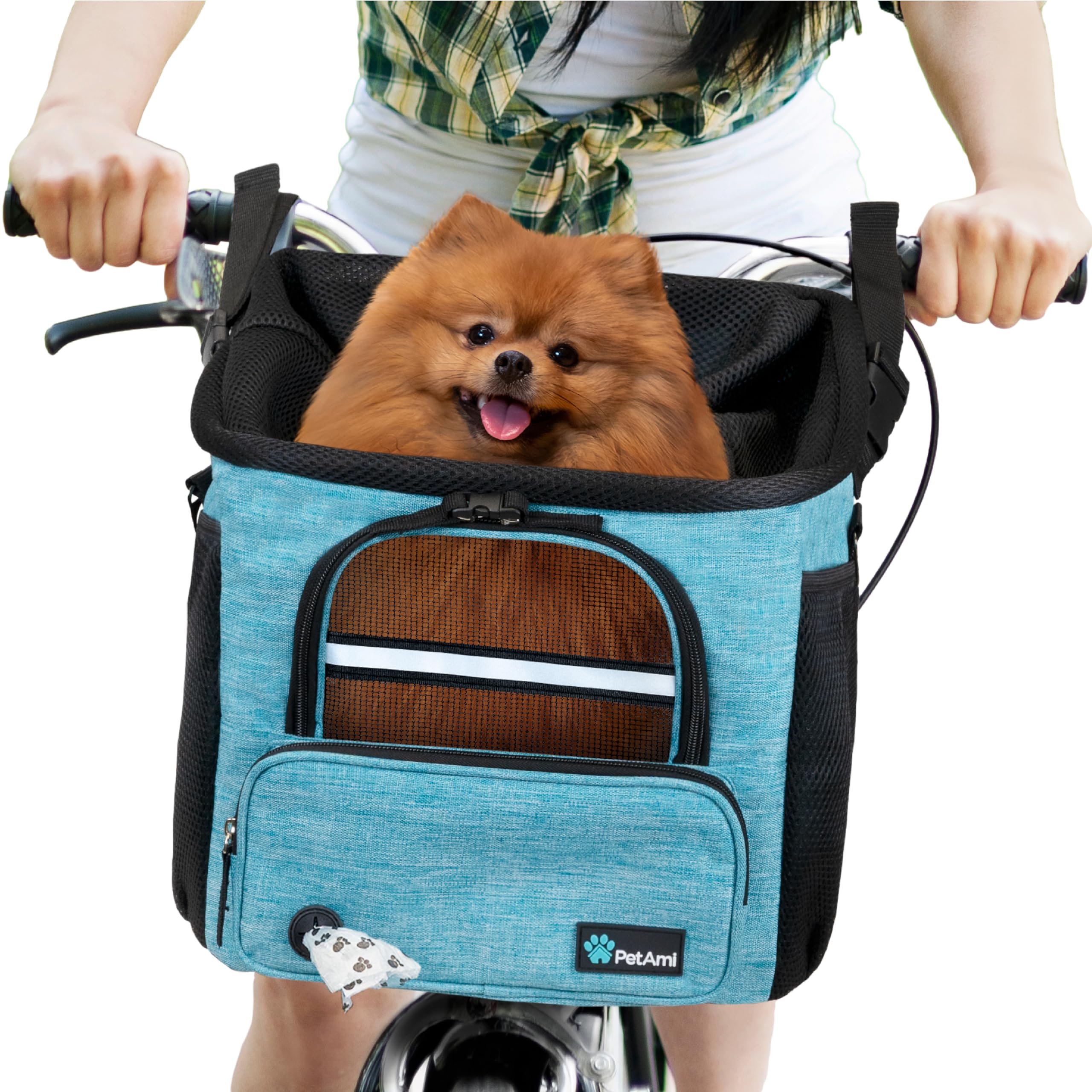 PetAmi Dog Bike Basket, Soft-Sided Ventilated Dog Bike Carrier