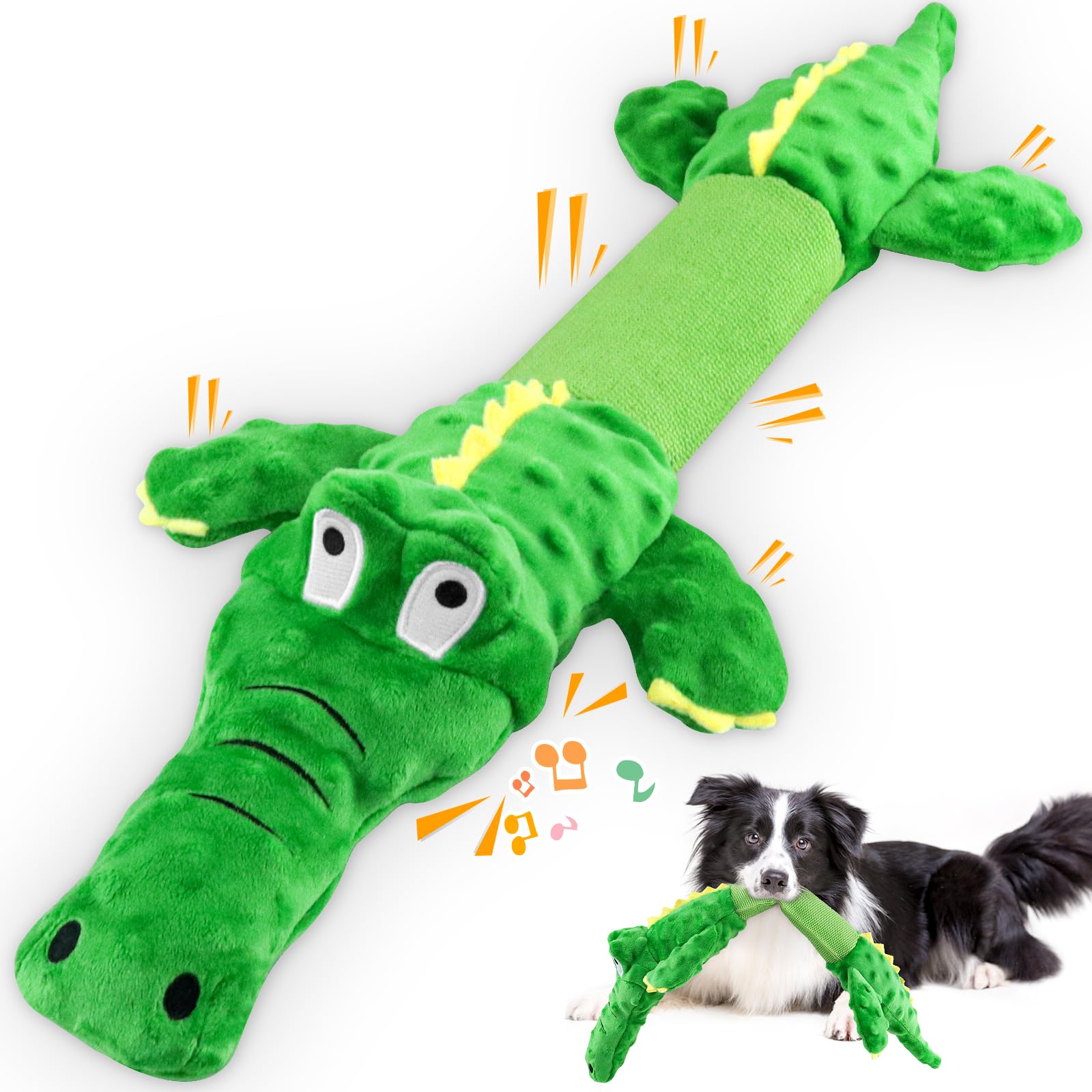 WOWBALA Large Durable Dog Toys: Squeaky Dog Toys - Plush Dog Chew Toys - Tough Tug of War Dog Toys - Interactive Puppy Toys for 