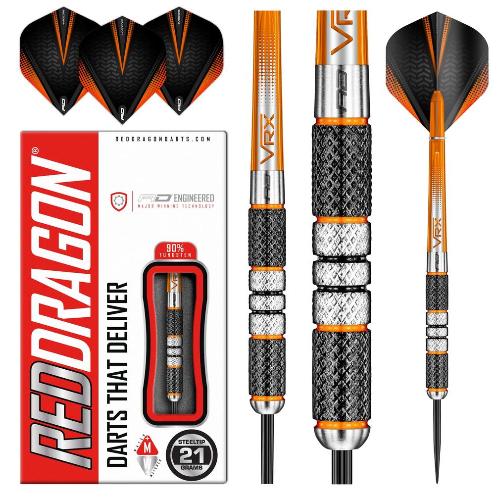 RED DRAGON Amberjack 2: 21g Tungsten Darts Set with Flights and Shafts (Stems)