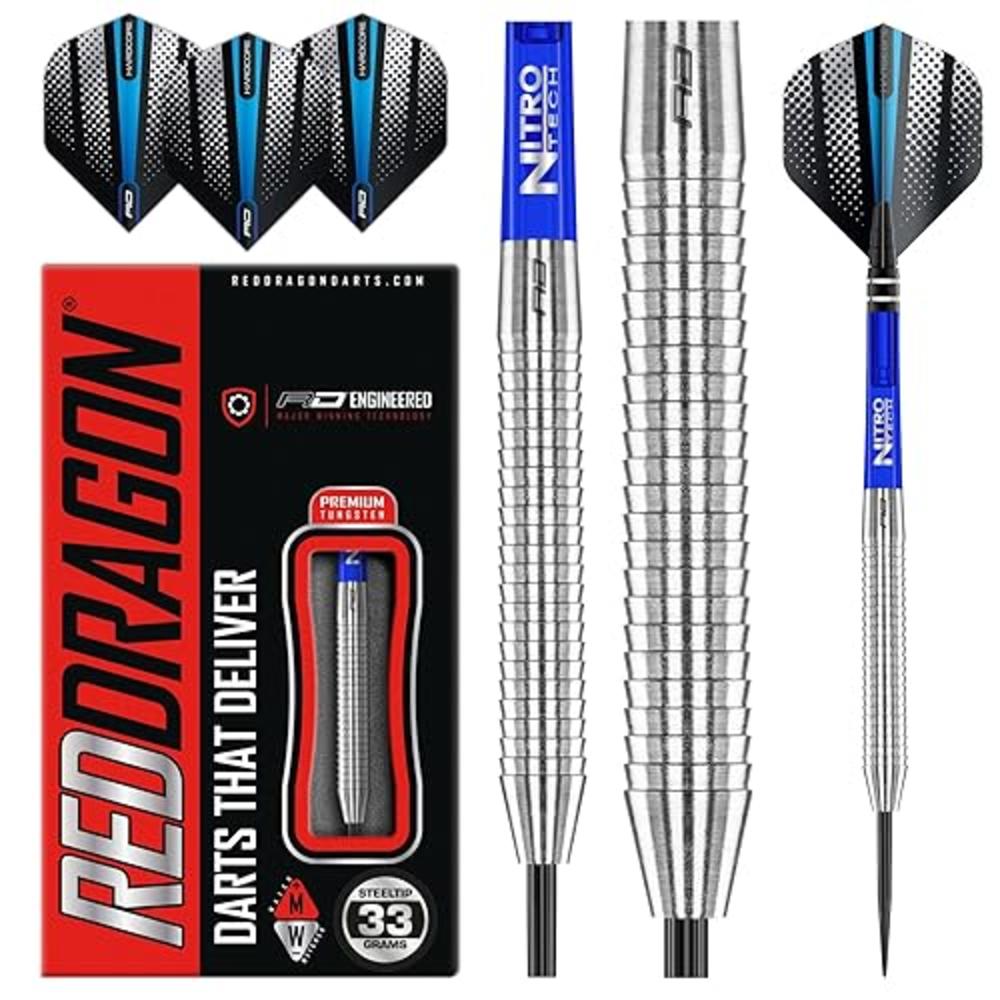 RED DRAGON Razor Edge Original 33g Tungsten Darts with Flights and Stems
