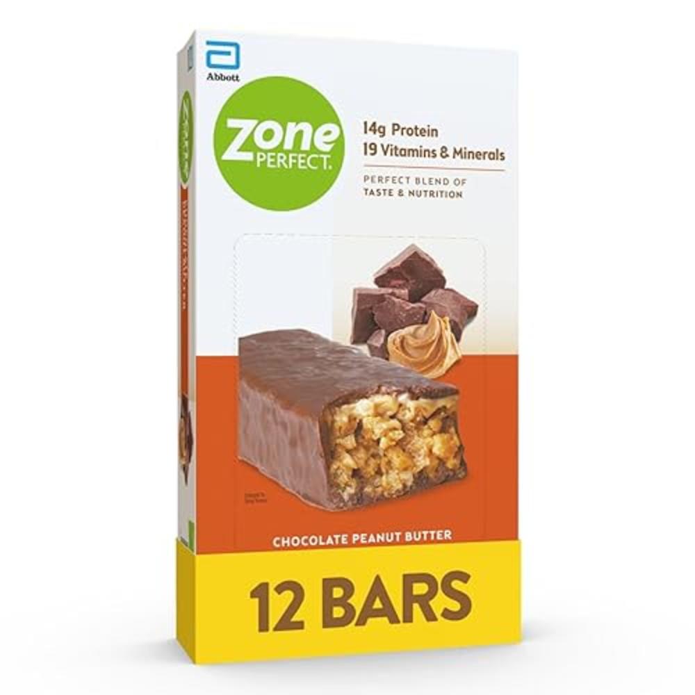 Zone Perfect ZonePerfect Protein Bars, 14g Protein, 19 Vitamins & Minerals, Nutritious Snack Bar, Chocolate Peanut Butter, 12 Bars