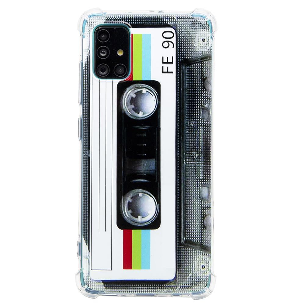 TNCYOLL Compatible with Samsung Galaxy A51 Cool Tape Case,Slim Dual Retro Cassette Music Shockproof Bumper Protective Soft Phone