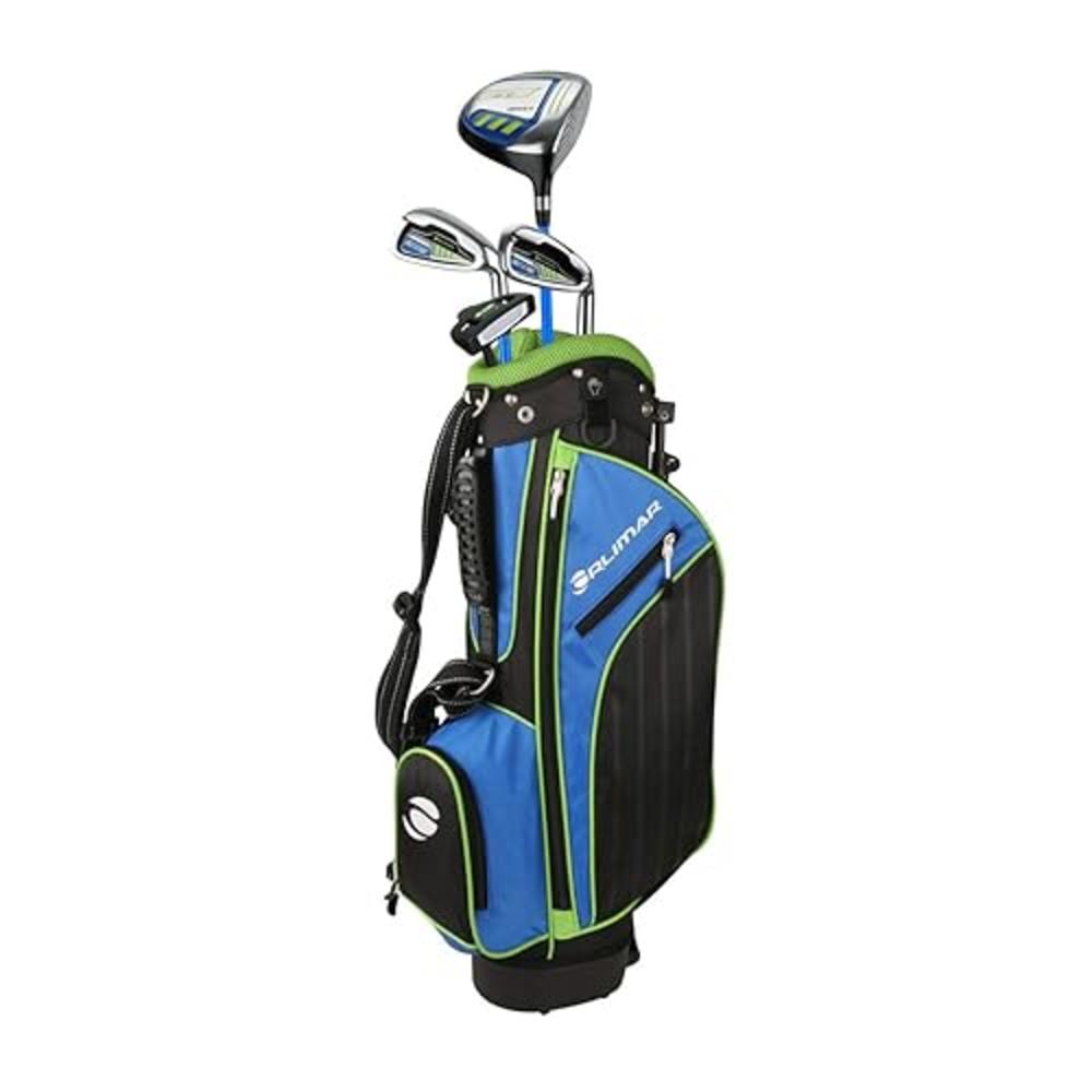 Orlimar Golf ATS Junior Boy's Golf Set with Bag, Right and Left Hand, Ages 5-8, Blue/Lime (4 Clubs)