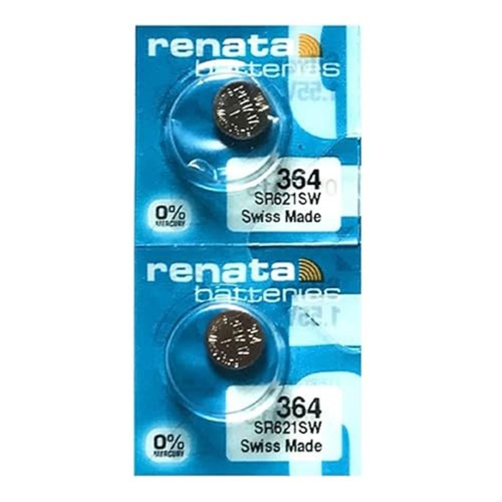Renata Batteries Renata 364 SR621SW Batteries - 1.55V Silver Oxide 364 Watch Battery (2 Count)
