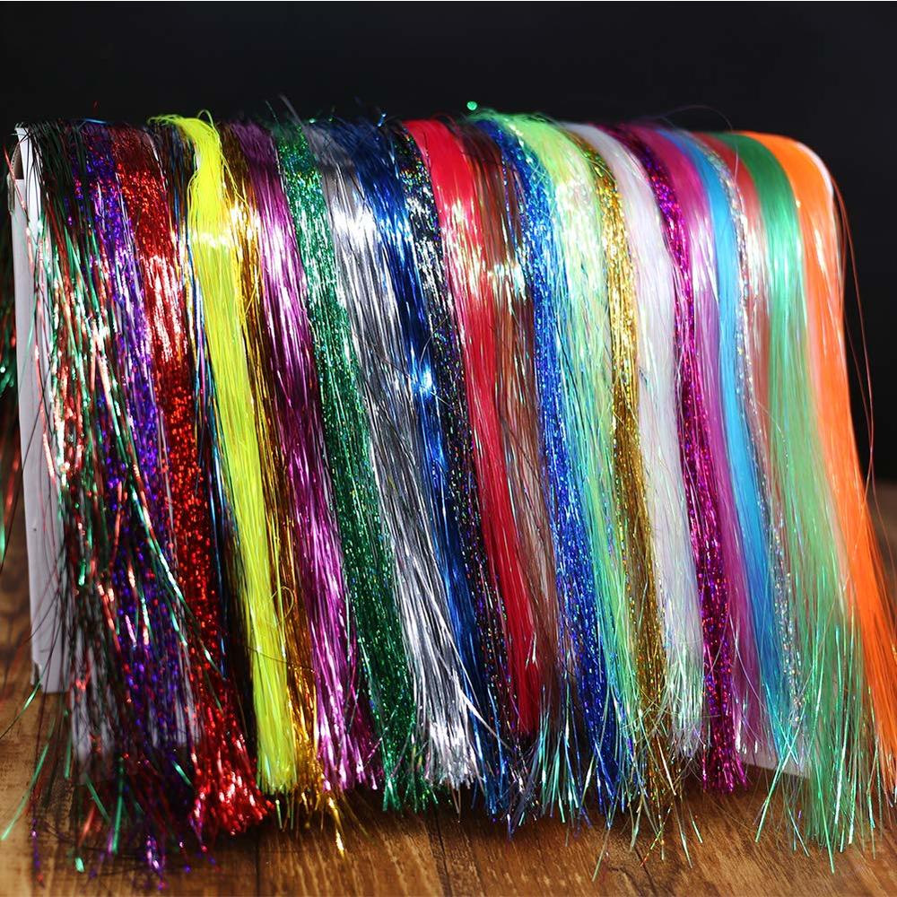 XFISHMAN Fly Tying Materials 12 Colors Krystal Flash Holographic Ripple Flashabou Flies Fishing Lure Making Supplies (24 Colors Holograph