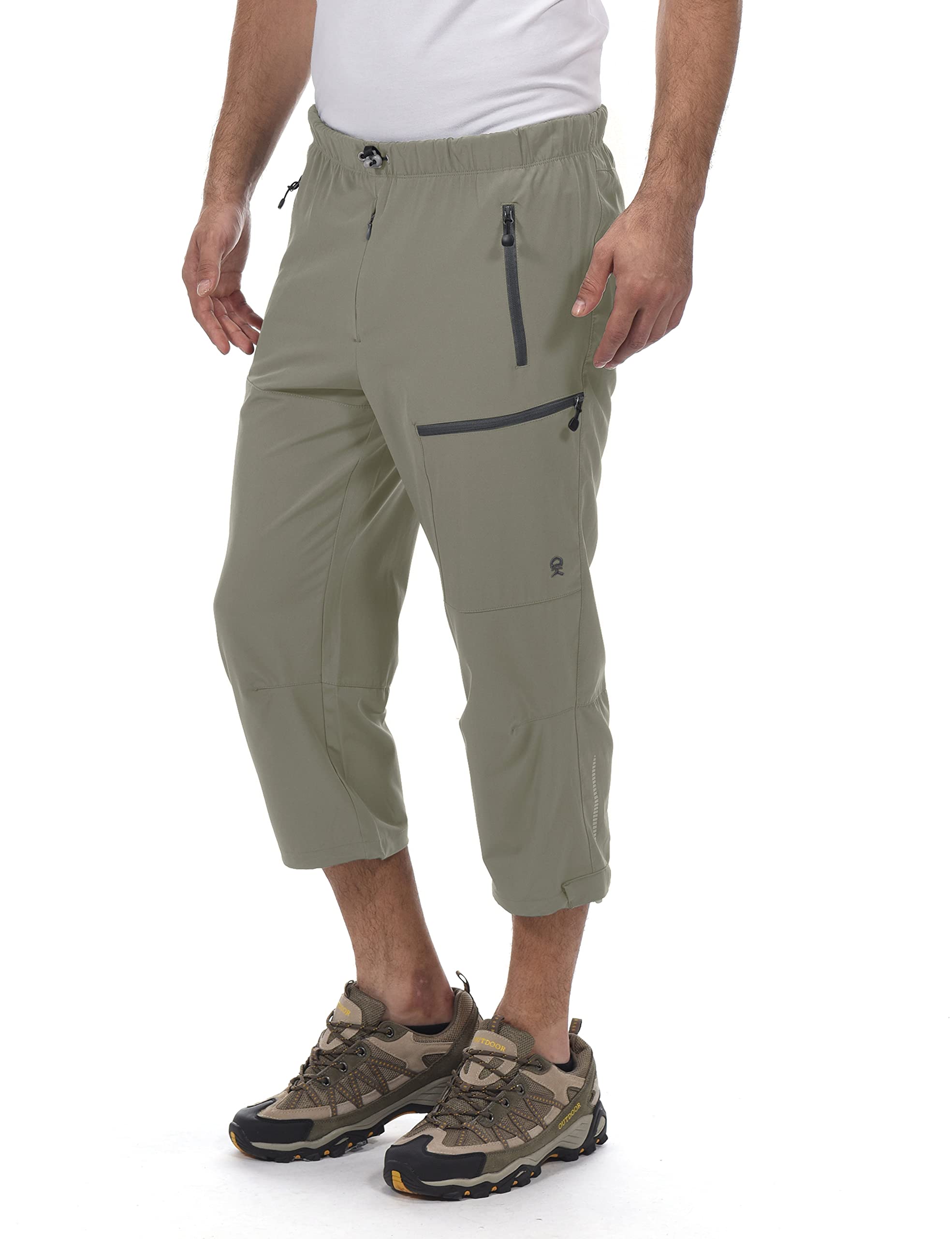 Little Donkey Andy Men's Quick Dry 3/4 Pants Lightweight Capri Shorts Hiking Fishing Travel Casual Sage L