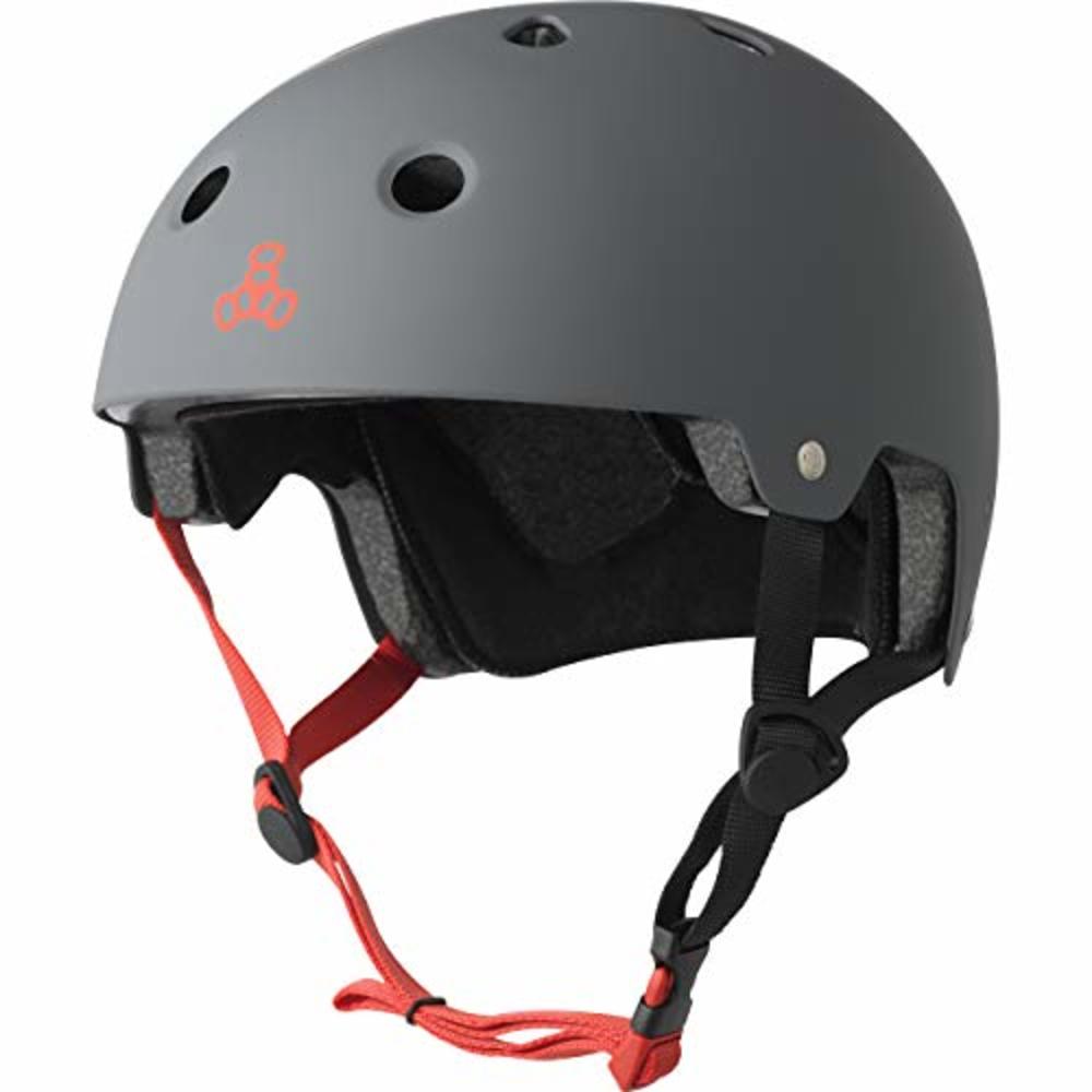Triple Eight Dual Certified Bike and Skateboard Helmet, Gun Matte, X-Small / Small