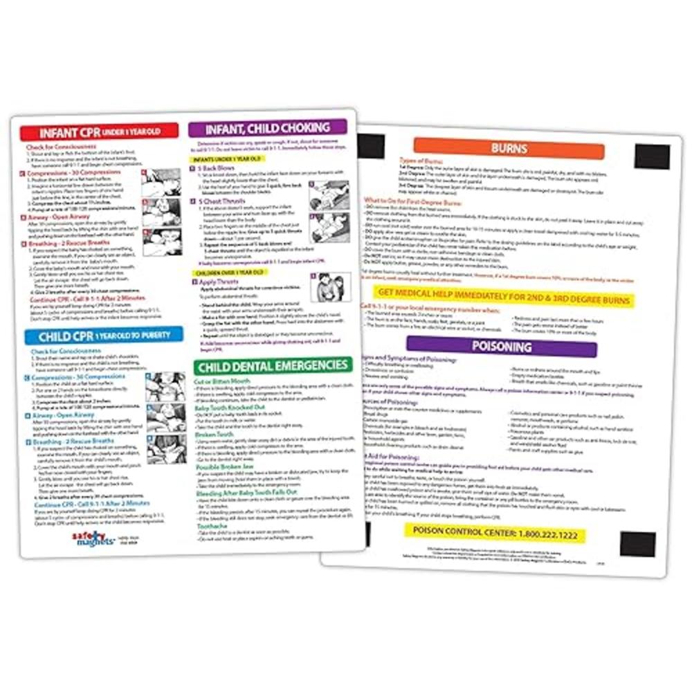Safety Magnets Infant, Child CPR Magnet - CPR, Choking, Poison, Burns ...