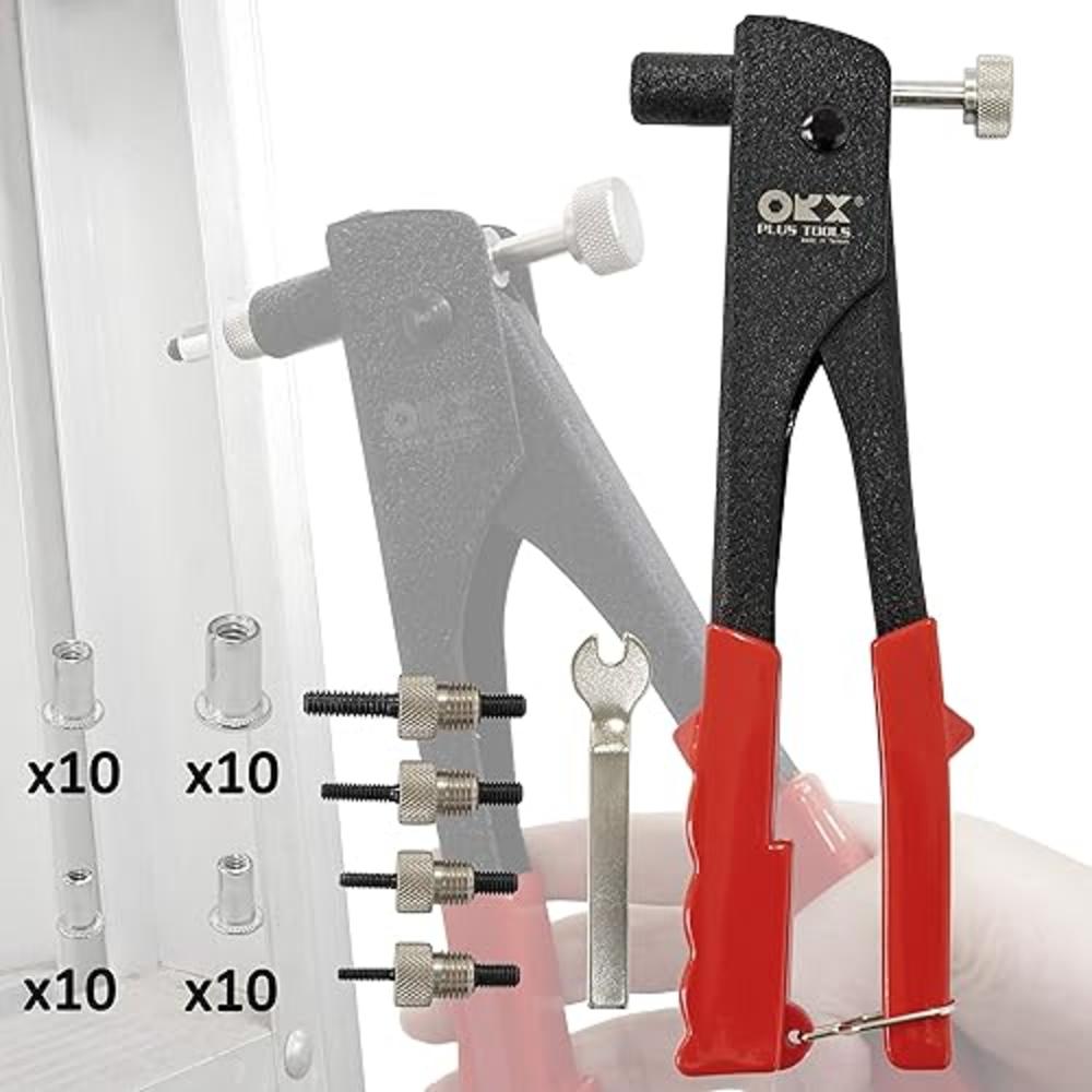 ORX PLUS TOOLS ORXPLUS Tools Rivet Nut Kit Set, Riveter Tool, Rivet Nut ...