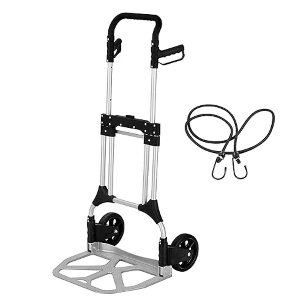 Olympia Tools 440 Lb Folding Hand Truck and Dolly with Telescoping Handle and Bungee Cord for Moving