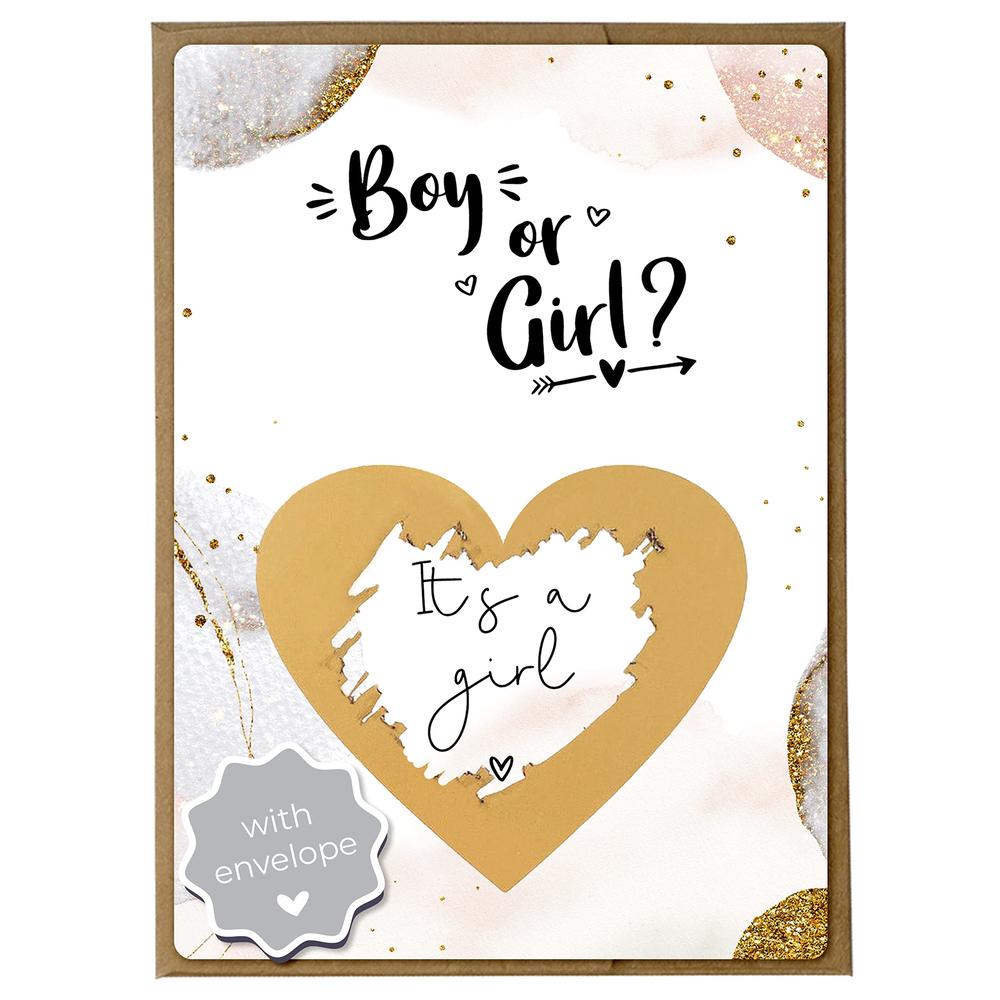 Joli Coon Gender reveal scratch cards It's a girl Gender reveal