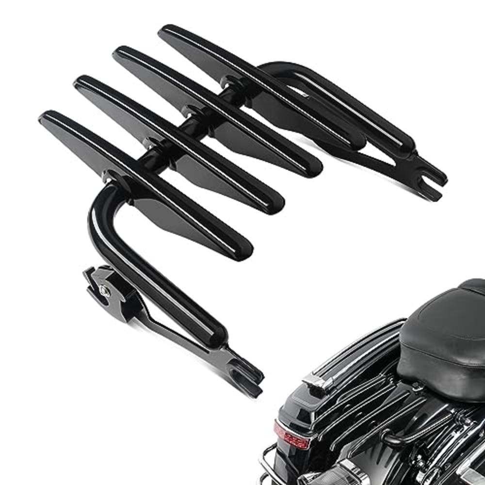 Harley Rack Kit PBYMT Gloss Black Detachable Mounting Luggage Rack Compatible for ...