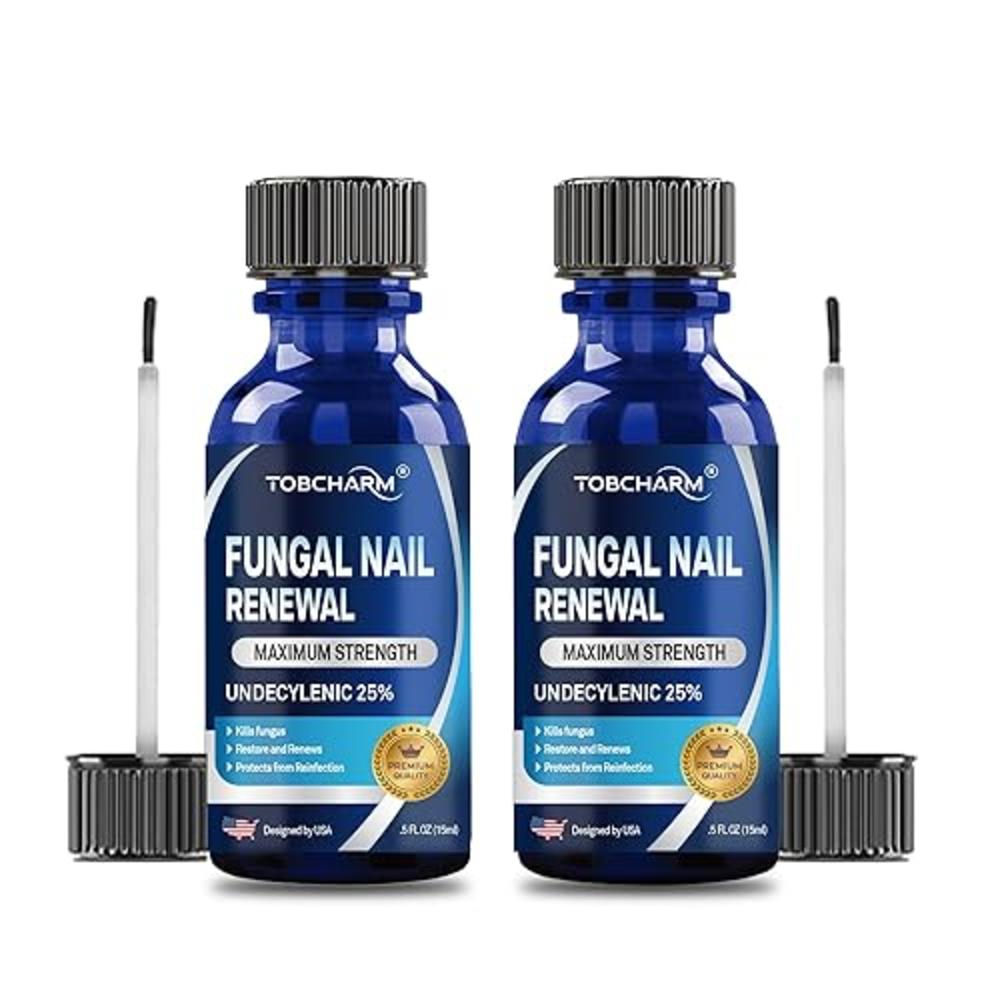 Tobcharm Toenail Fungus Treatment Extra Strength with 25% Undecylenic Acid & Tea Tree Oil, Nail Fungus Treatment for Toenail & Fingernail