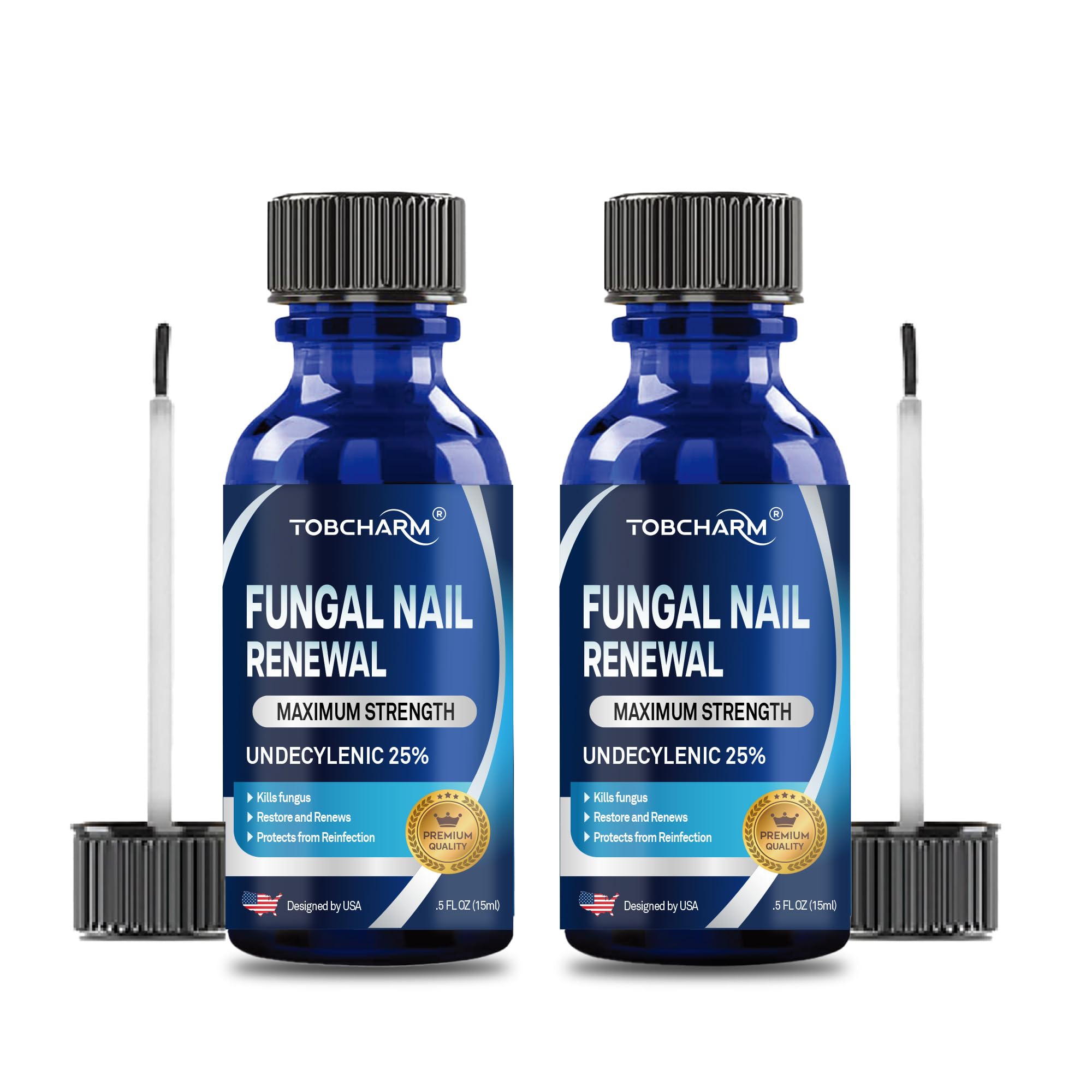 Tobcharm Toenail Fungus Treatment Extra Strength with 25% Undecylenic Acid & Tea Tree Oil, Nail Fungus Treatment for Toenail & Fingernail