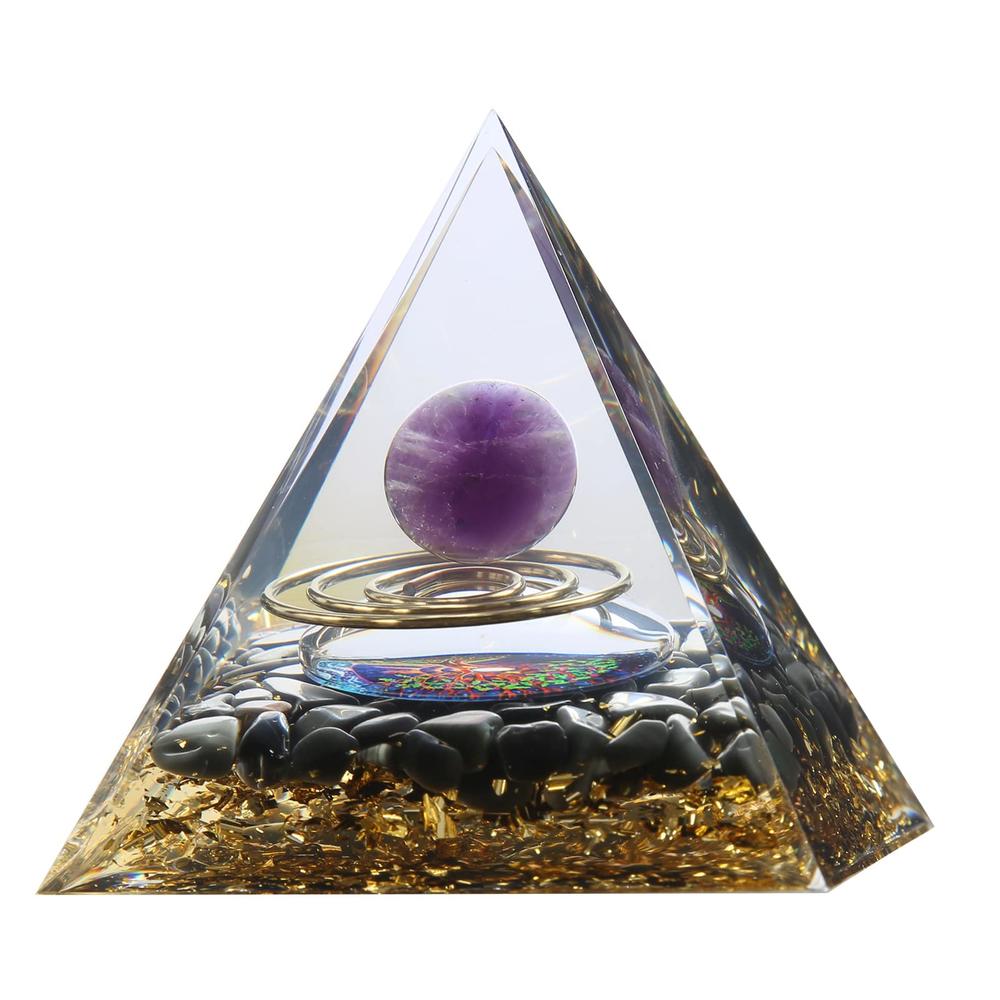 Glowki Orgone Pyramid for Positive Energy, Crystal Pyramid Orgonite ...