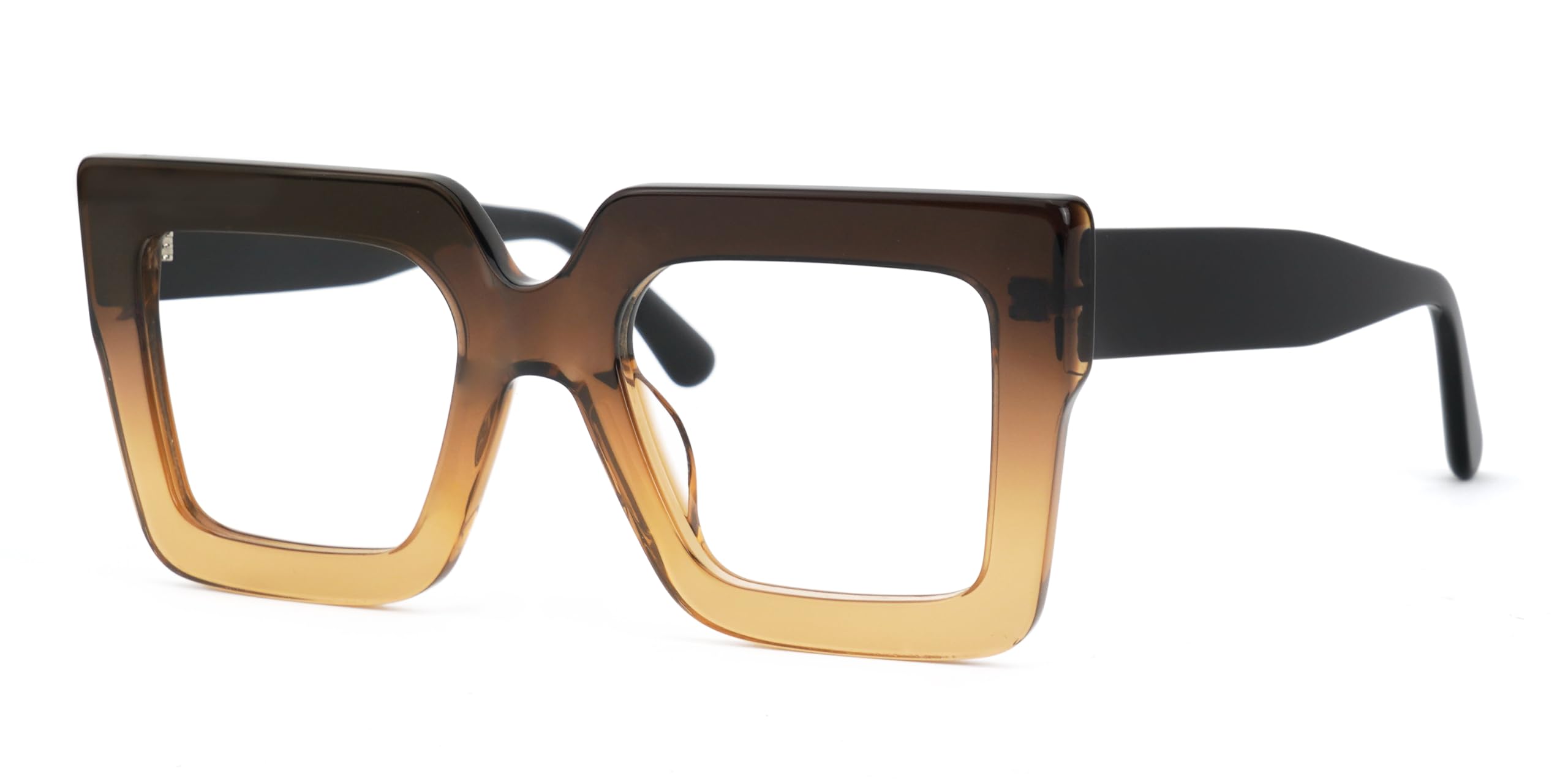 VOOGLAM Oversize Square Frame Blue Light Glasses for Women Anti Eyestrain UV Eyewear Charisse Tawny VFP0306-01