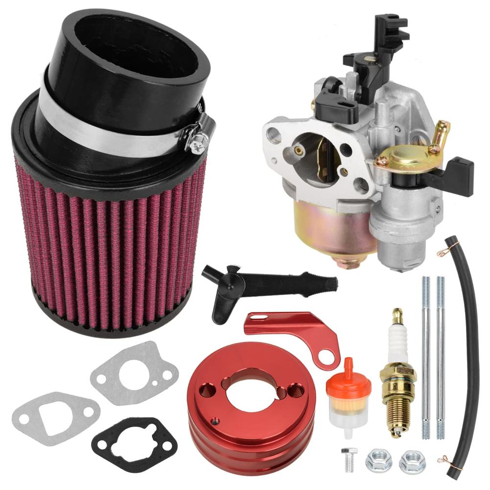 FVRITO High Performance Upgraded Carburetor Air Filter adapter Intake Spark Plug Kit for Predator 212cc 6.5 Hp Honda Gx160 Gx200