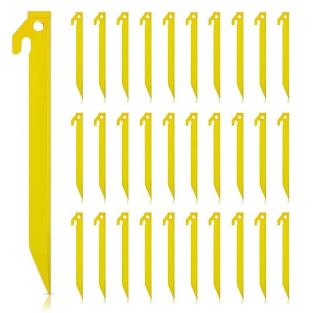 HUIMSWARM Tent Stakes for Sand ，Plastic Tent Stakes Heavy Duty, Lighter and Safer Than Tent Stake Metal,9 Inch Yellow Tent Stakes for Sand