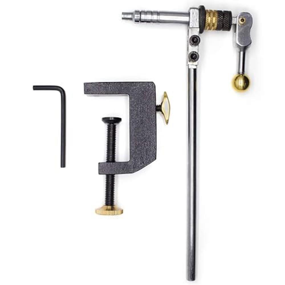 YZD Fly Tying Vise C Clamp Steel Hard Jaws 360 Rotating Table Vise of Fly Tying Tools kit Making Fly Fishing Tools Vice (Advanced Ed