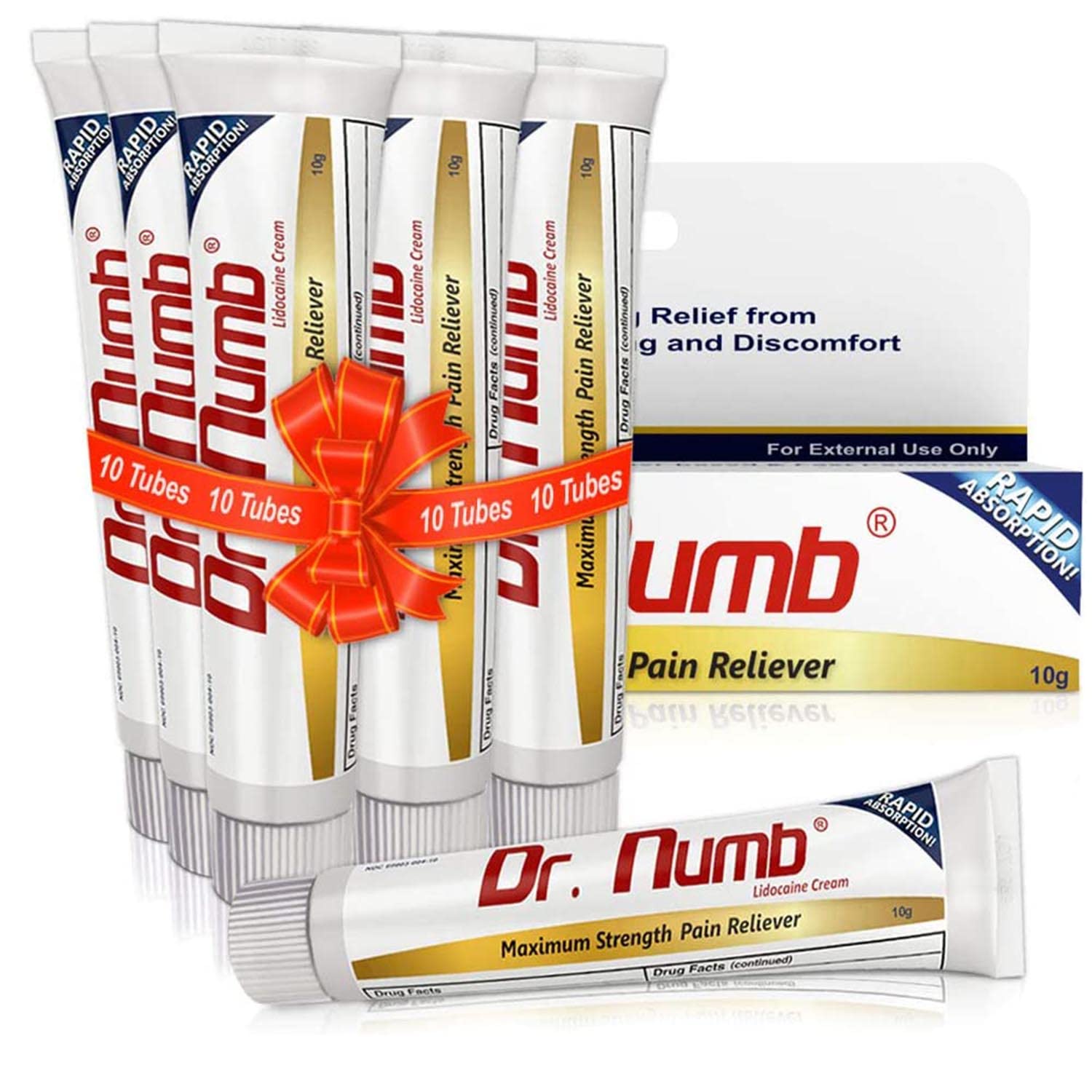 Dr. Numb 5% Lidocaine Cream - Maximum Strength Pain Reliever With Vitamin E - Prompt Soothing Relief From Painful Burning, Itchi