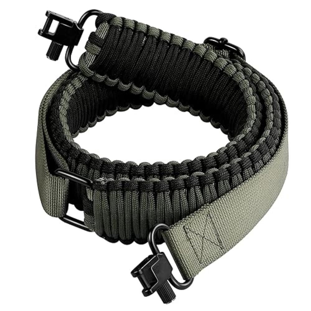 AOOK Paracord Rifle Sling with Swivels, Quick Adjustable Length Rifle Strap, 2-Point Sling for Hunting, Non-Slip Crossbow Sling 
