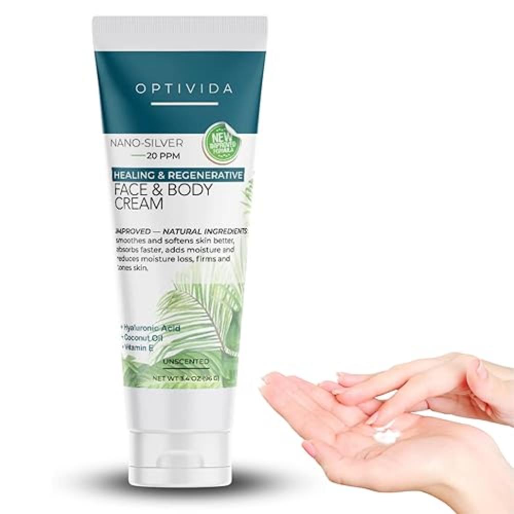 OPTIVIDA Health- Colloidal Silver Cream, Hydrating, Moisturizing, Burn ...