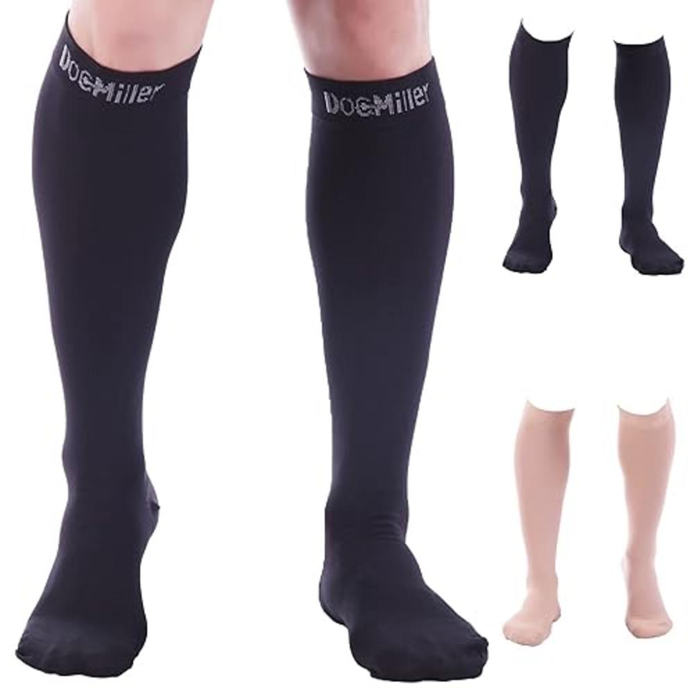 Doc Miller Closed Toe Compression Socks for Women and Men - 30-40 mmHg Medical Compression Socks for Improved Circulation, Shin 