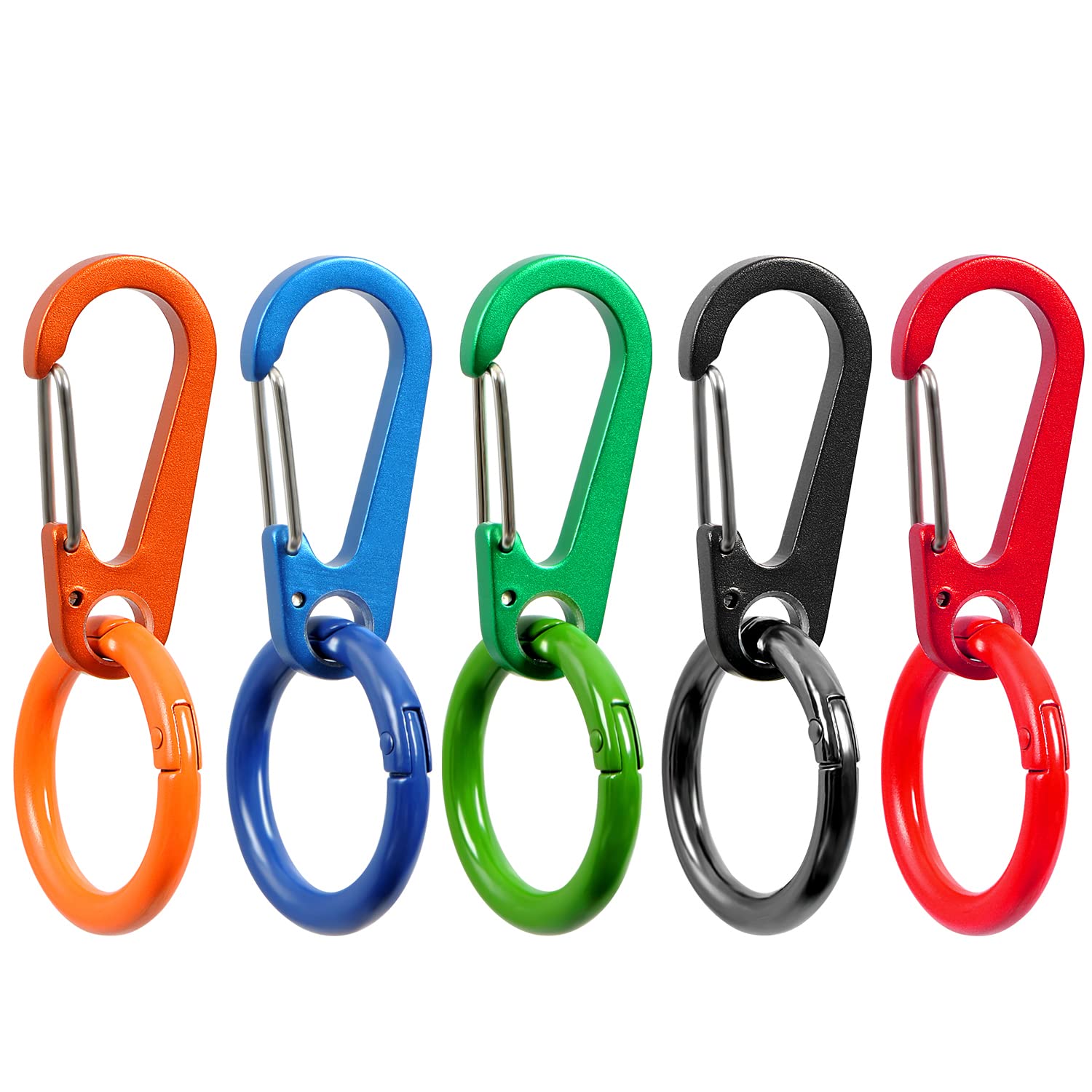 NCEDFYLER JY Small Carabiner Keychain Clips, Spring Snap Hook & Round  Carabiner Ring for Men Women Keychain Backpack Paracord Accessories (Mi