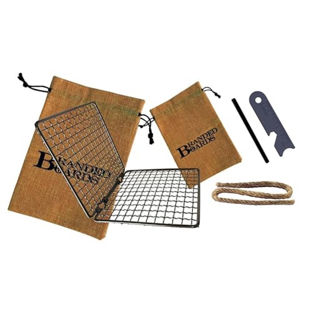 Branded Boards Portable Bushcraft Stainless Steel BBQ Cooking Grill ...