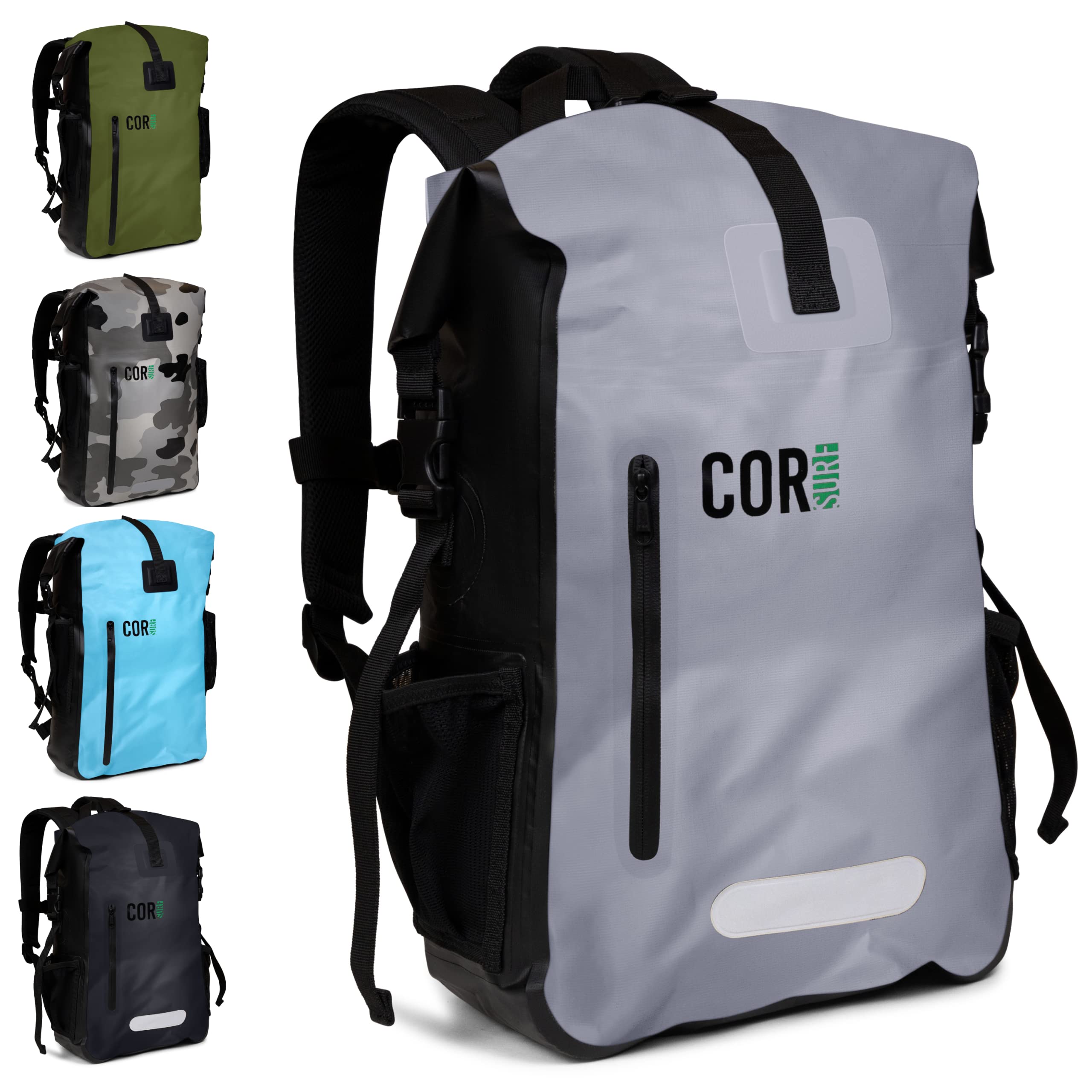 COR Surf 100% Waterproof Heavy Duty Backpack And Dry Backpack For Swimming, Boating Or Kayaking, Roll-top Design With Sonically 