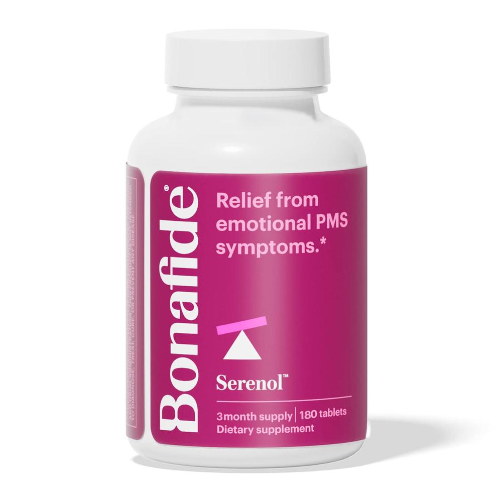 Bonafide Serenol PMS Relief - Hormone-Free, Drug-Free Relief from Mood Swings & Irritability Due to Hormonal Fluctuations - 90 D