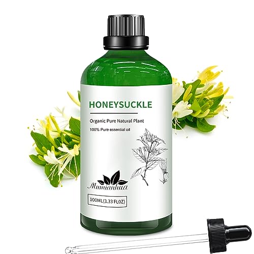 Mumianhua Honeysuckle Essential Oil Mumianhua Pure Honeysuckle Oil  Therapeutic Grade Honeysuckle Fragrance Oil for Skin, Hair, Diffuser, C