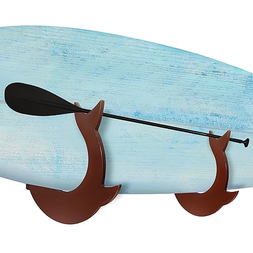 Yes4All Surf Surfboard Wall Rack for Longboards and Shortboards, Beautiful Wood Wall Display Mount Works Indoor and Outdoor