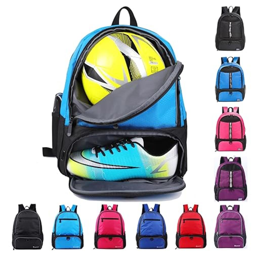 NDNNXE Youth Soccer Bags- Boys Girls Soccer Backpack & Bags for Basketball, Volleyball & Football with Ball Compartment -All Spo
