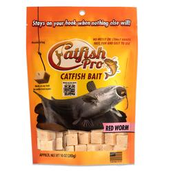 Catfish Pro Red Worm Catfish Bait - 10oz Bag with 80pcs | Irresistible Scent for Catfish | Mess-Free, Stays On Your Hook When No