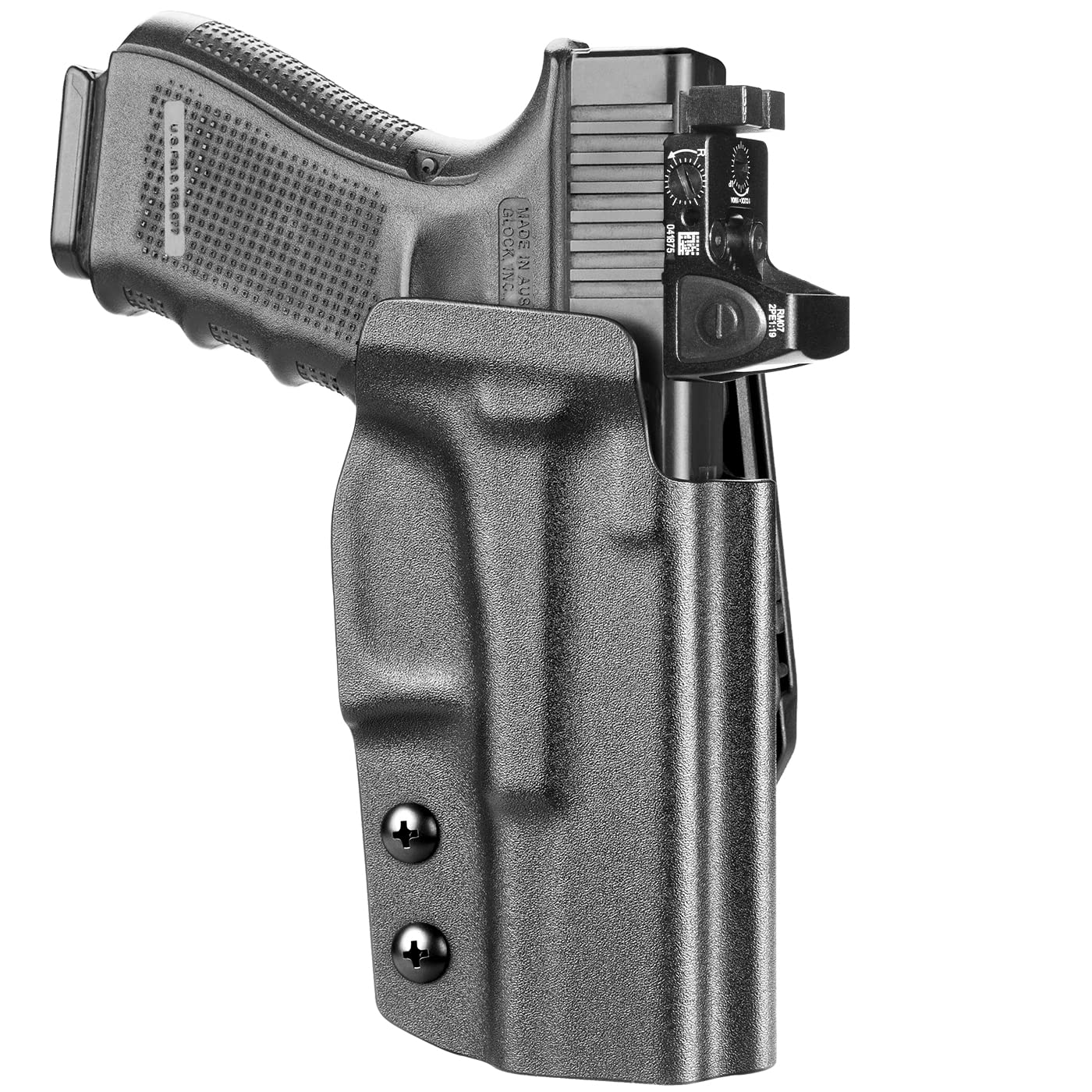 GUN & FLOWER Glock 17/19 Holster, OWB Kydex Holster Fits Glock 17 19 19X 31 32 45 (Gen1-5)&Glock 22 23 (Gen 1-4), Outside Waistband Carry Hol