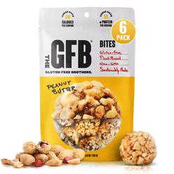 The GFB The Gluten Free Brothers Peanut Butter Bites - Gluten Free Protein Balls - Non GMO, Soy Free, Vegan - Snack Size Plant Based Pro